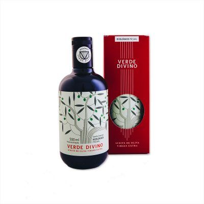 Organic EVOO - Picual Early Harvest 500ml with Verde Divino case